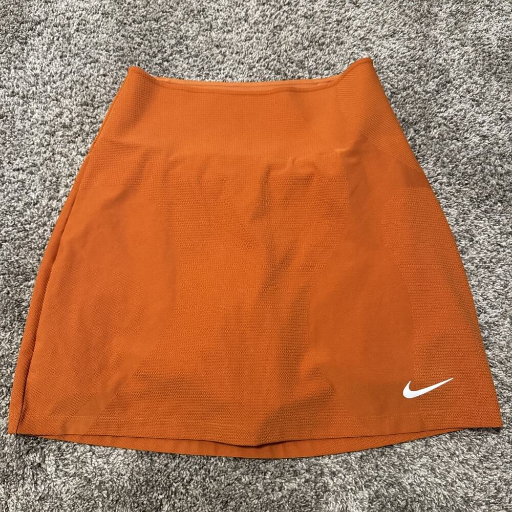 Nike Womens Skort S Burnt Orange Dri Fit Knit Tennis Shorts Active Pickleball